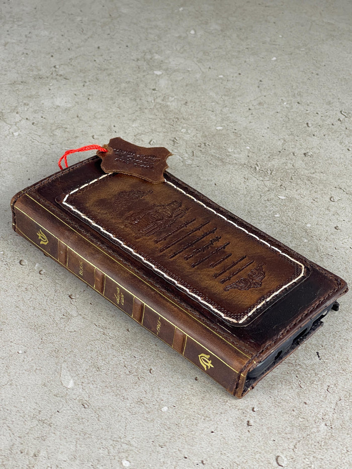 Handmade Leather Wallet Case for OnePlus 12 12R: Luxury Wireless Design