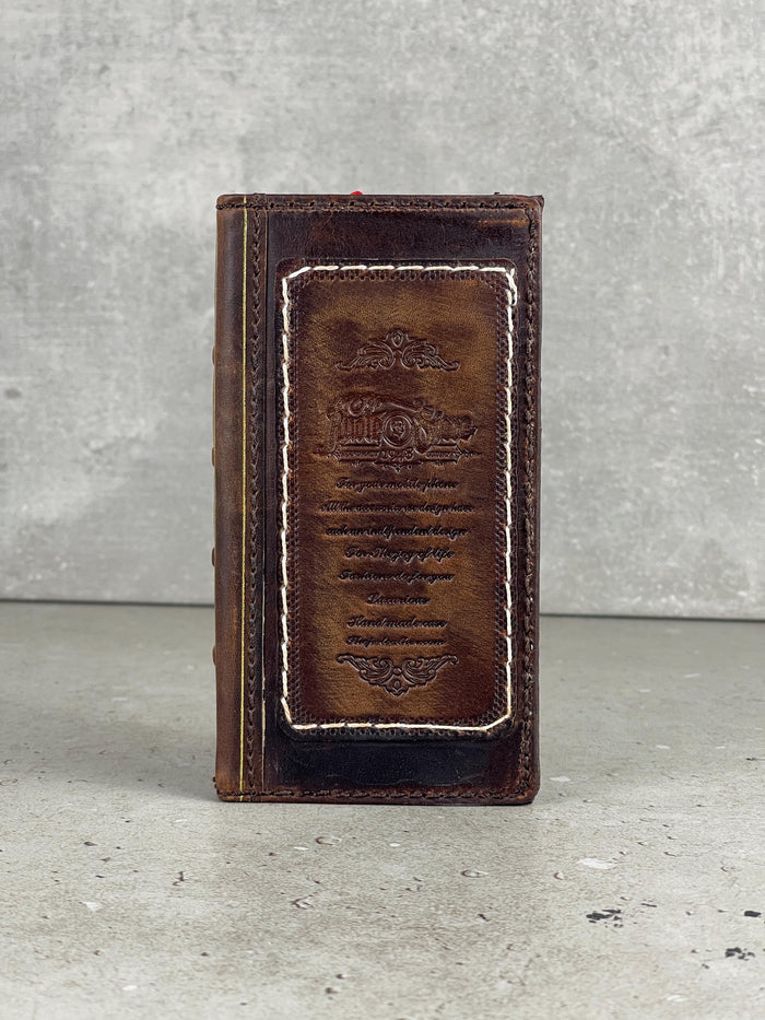 Handmade Leather Wallet Case for OnePlus 12 12R: Luxury Wireless Design
