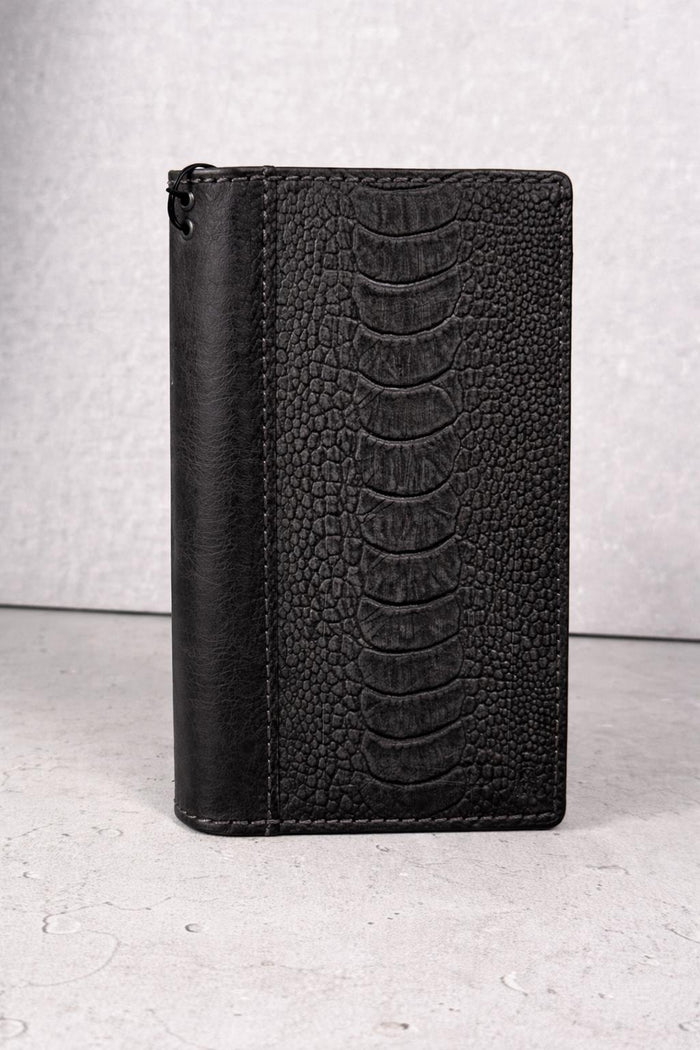 Handmade Leather Wallet Case for OnePlus: Book Design with Gold Art