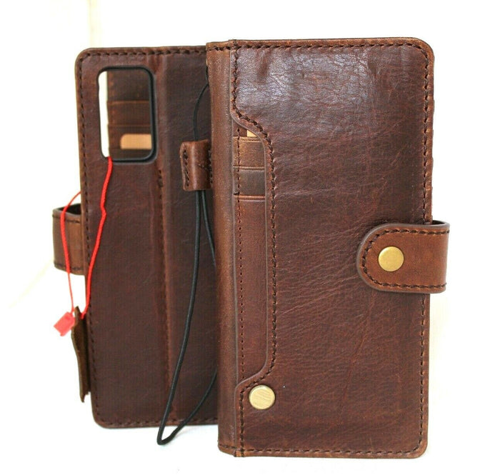 Handmade Leather Wallet Case for OnePlus: Card Slots, Wireless Charge