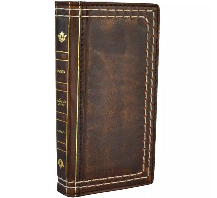 Handmade Leather Wallet Case for OnePlus: Luxury Book Design