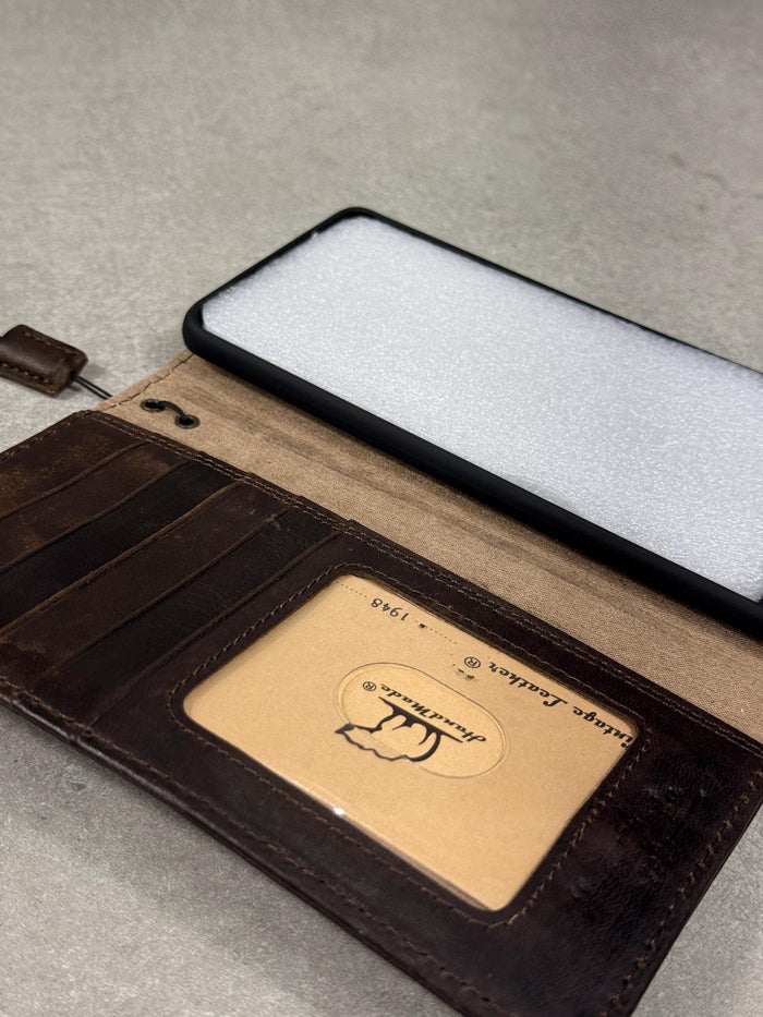 Handmade Leather Wallet Case for OnePlus: Luxury Oiled Finish