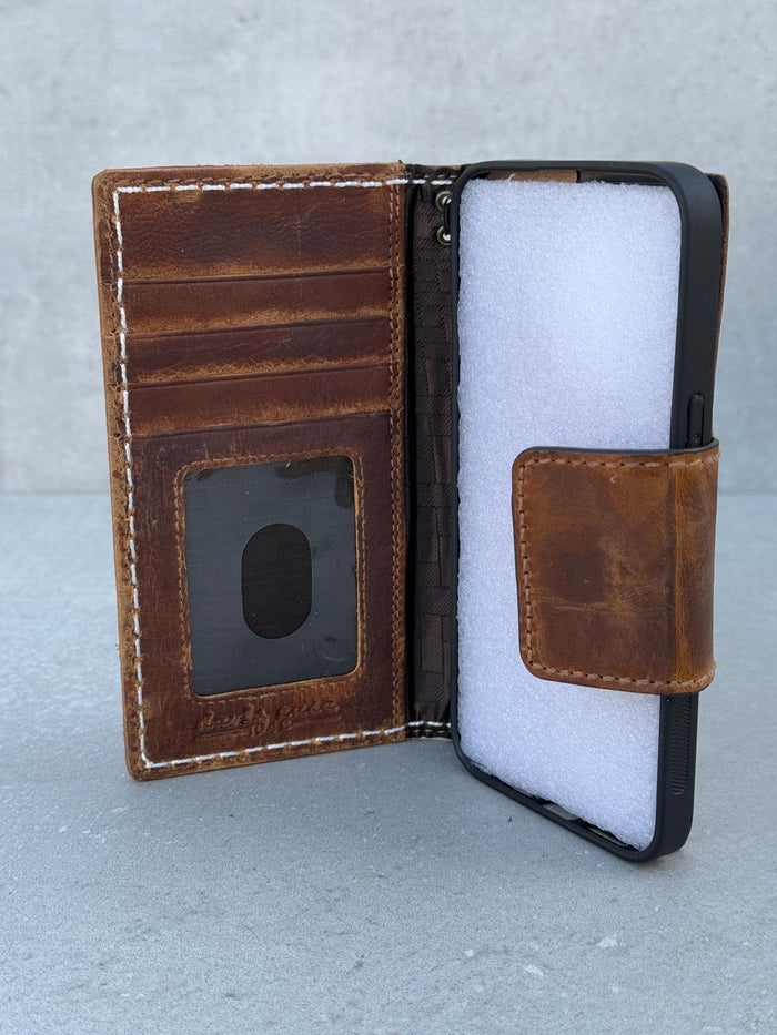 Handmade Leather Wallet Case for OnePlus: Luxury Wireless Design