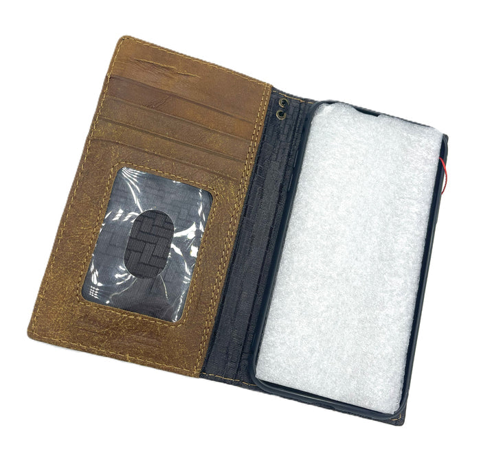Handmade Leather Wallet Case for OnePlus Oppo Find N3: Luxury Book Design