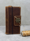Handmade Leather Wallet Case for OnePlus: Wireless Charge, Card Slots