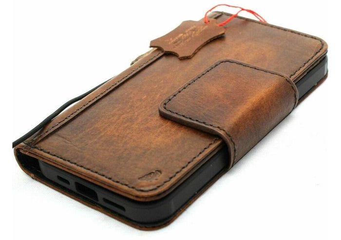 Handmade Leather Wallet Case for OnePlus: Wireless Charge, Card Slots