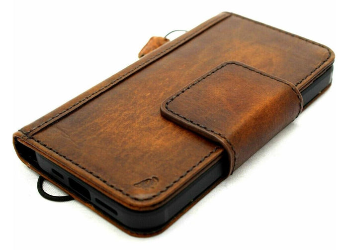 Handmade Leather Wallet Case for OnePlus: Wireless Charge, Card Slots