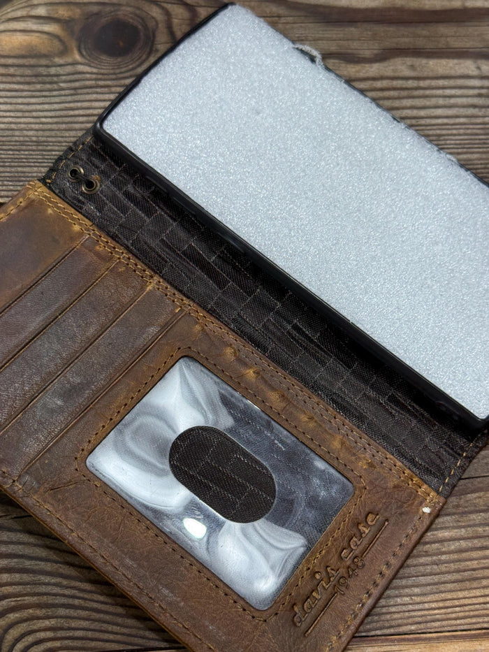 Handmade Leather Wallet Case for OnePlus: Wireless Charge, Card Slots
