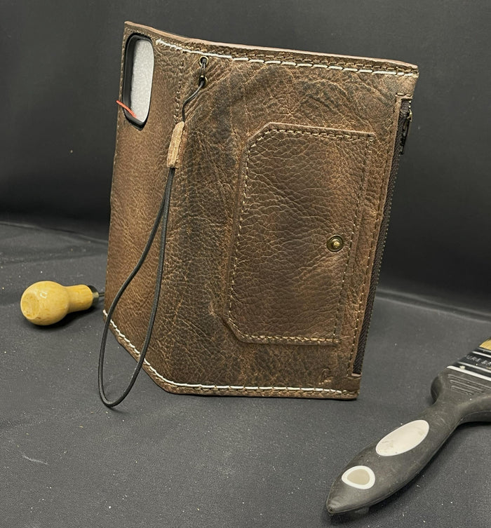 Handmade Leather Wallet Case for OnePlus: Wireless Charge, Card Slots