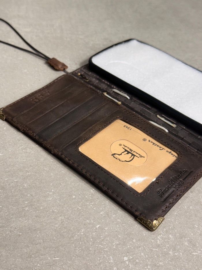 Handmade Leather Wallet Case for OnePlus: Wireless Charge, Card Slots