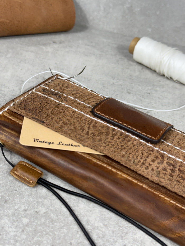 Handmade Leather Wallet Case for OnePlus: Wireless Charge, Card Slots