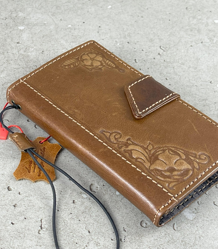 Handmade Leather Wallet Case for Oppo Find N3, Reno 12 Pro