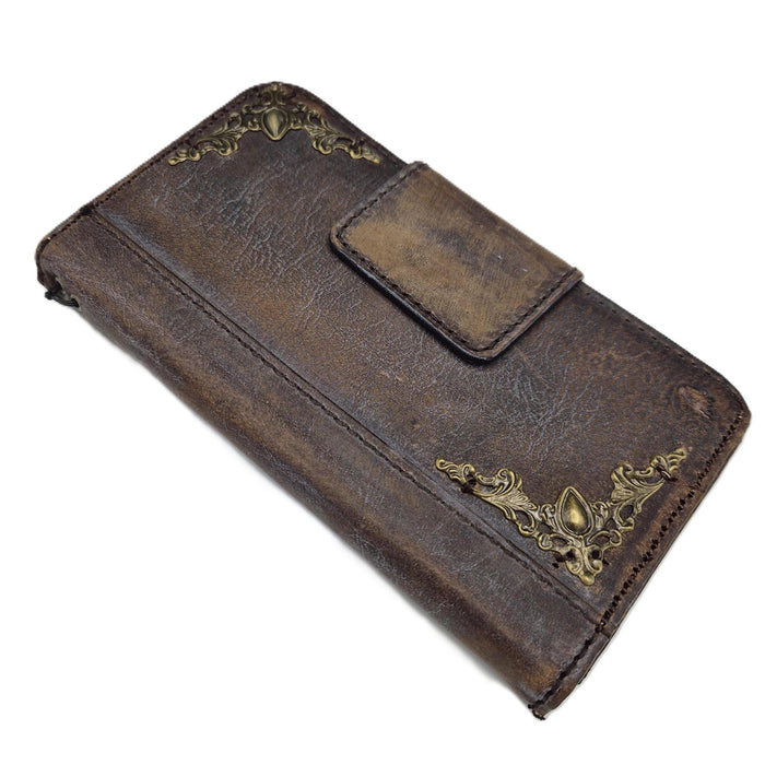 Handmade Leather Wallet Case for Oppo Find N3, Reno 12 Pro