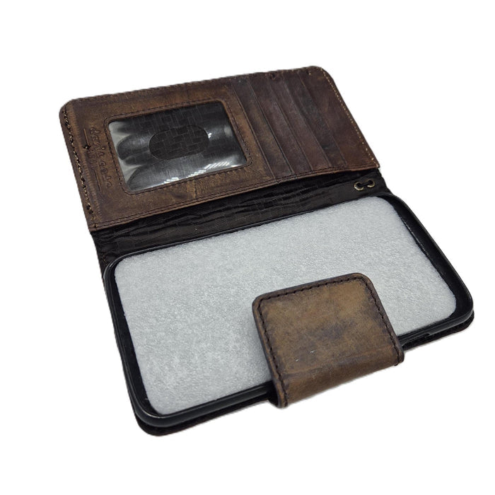 Handmade Leather Wallet Case for Oppo Find N3, Reno 12 Pro