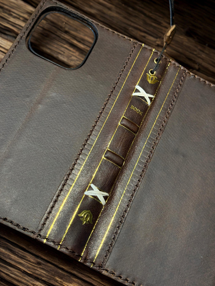 Handmade Leather Wallet Case for Oppo Find N/Reno/9 5G - Luxury Oiled Finish