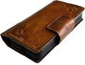 Handmade Leather Wallet Case for Vivo X Fold 3 Pro: Art Design
