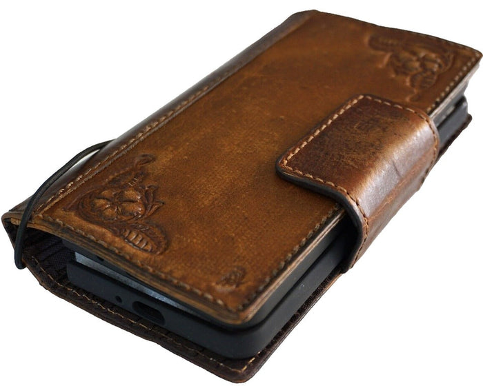 Handmade Leather Wallet Case for Vivo X Fold 3 Pro: Art Design