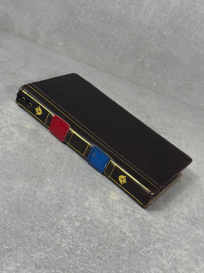 Handmade Leather Wallet Case: Galaxy S21 S22 S23 S24 S25, Book Design