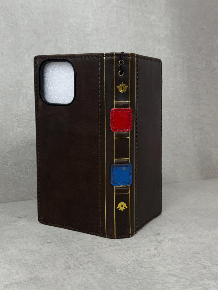 Handmade Leather Wallet Case: Galaxy S21 S22 S23 S24 S25, Book Design
