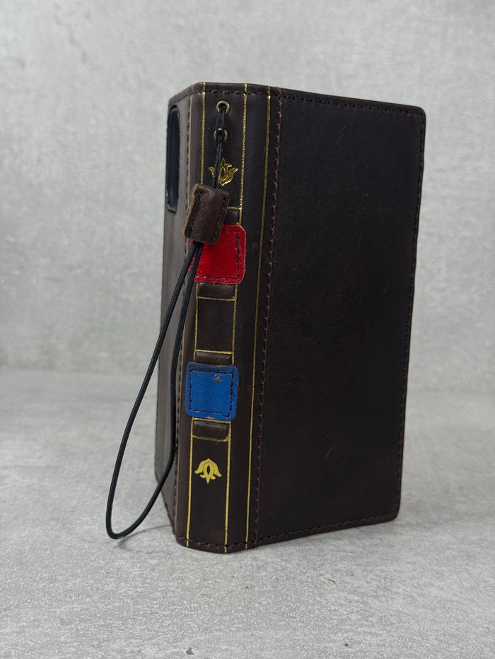 Handmade Leather Wallet Case: Galaxy S21 S22 S23 S24 S25, Book Design