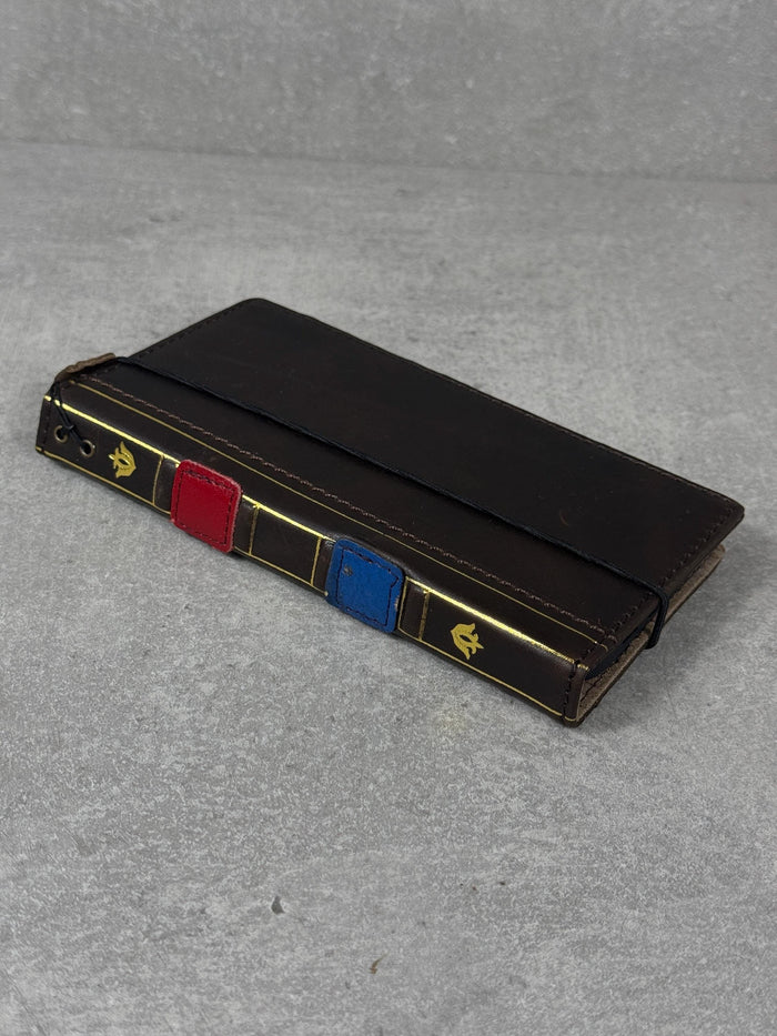 Handmade Leather Wallet Case: Galaxy S21 S22 S23 S24 S25, Book Design