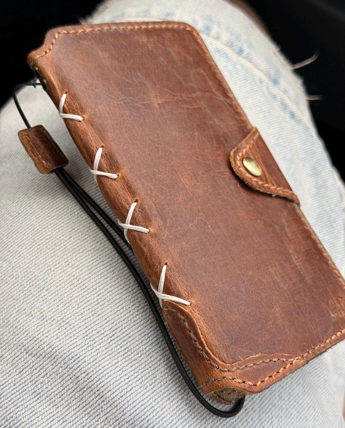 Handmade Leather Wallet Case: Galaxy S21 S22 S23 S24 S25 S26 Ultra, Card Slots