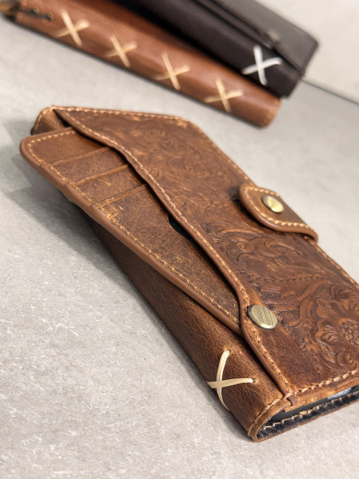 Handmade Leather Wallet Case: Galaxy S21 S22 S23 S24 S25 S26 Ultra, Card Slots