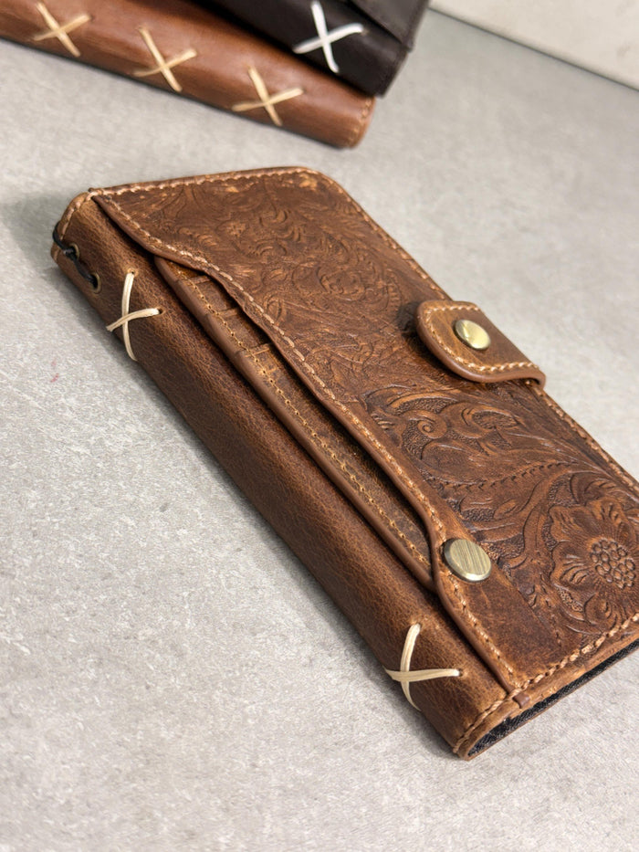 Handmade Leather Wallet Case: Galaxy S21 S22 S23 S24 S25 S26 Ultra, Card Slots