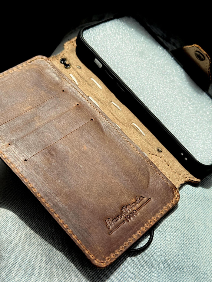 Handmade Leather Wallet Case: Galaxy S21 S22 S23 S24 S25 S26 Ultra, Card Slots