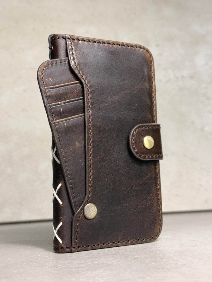 Handmade Leather Wallet Case: Galaxy S21 S22 S23 S24 S25 Ultra, Card Slots