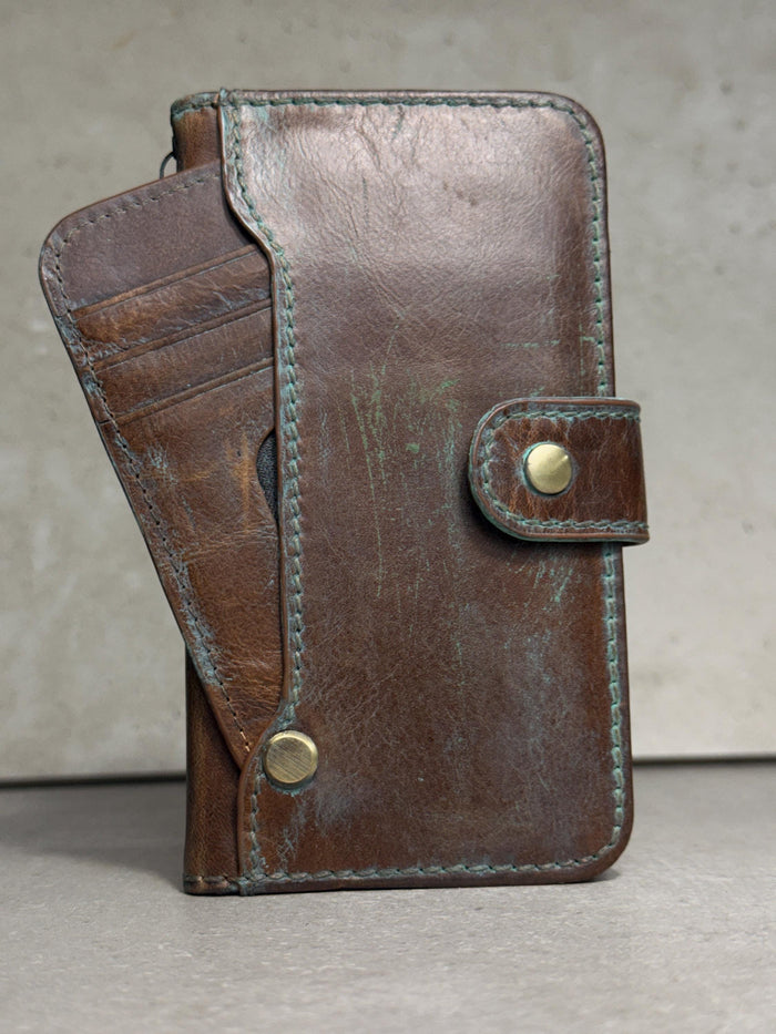 Handmade Leather Wallet Case: Galaxy S21 S22 S23 S24 S25 Ultra, Card Slots