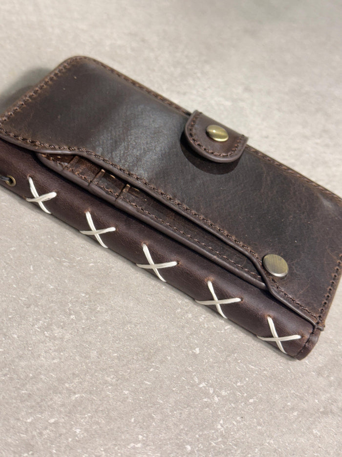 Handmade Leather Wallet Case: Galaxy S21 S22 S23 S24 S25 Ultra, Card Slots