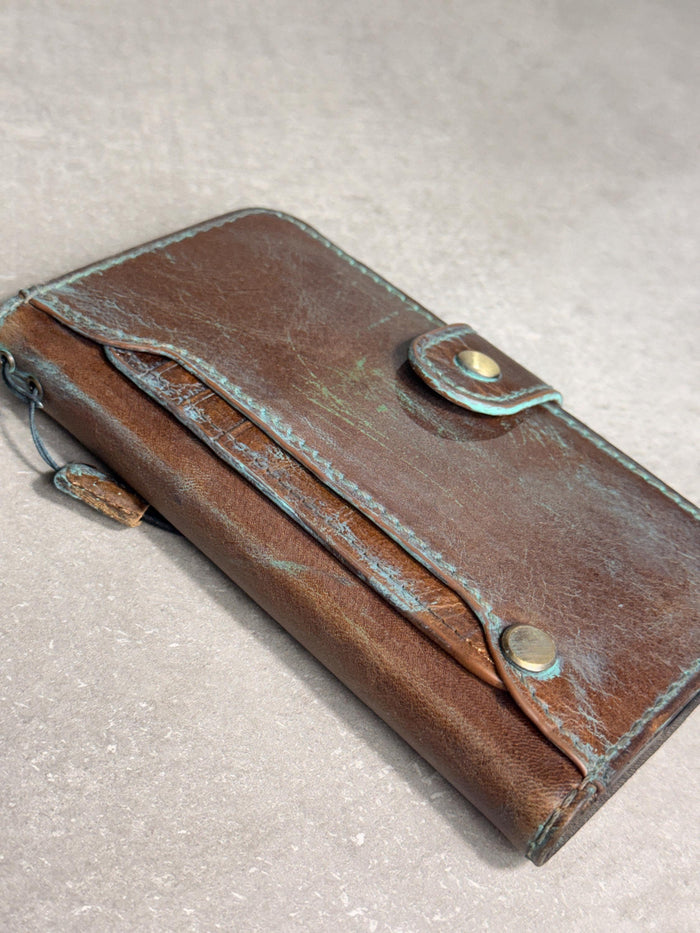 Handmade Leather Wallet Case: Galaxy S21 S22 S23 S24 S25 Ultra, Card Slots