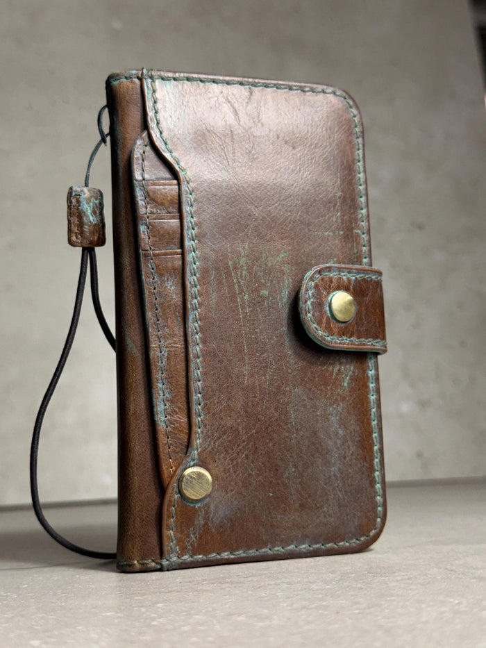 Handmade Leather Wallet Case: Galaxy S21 S22 S23 S24 S25 Ultra, Card Slots