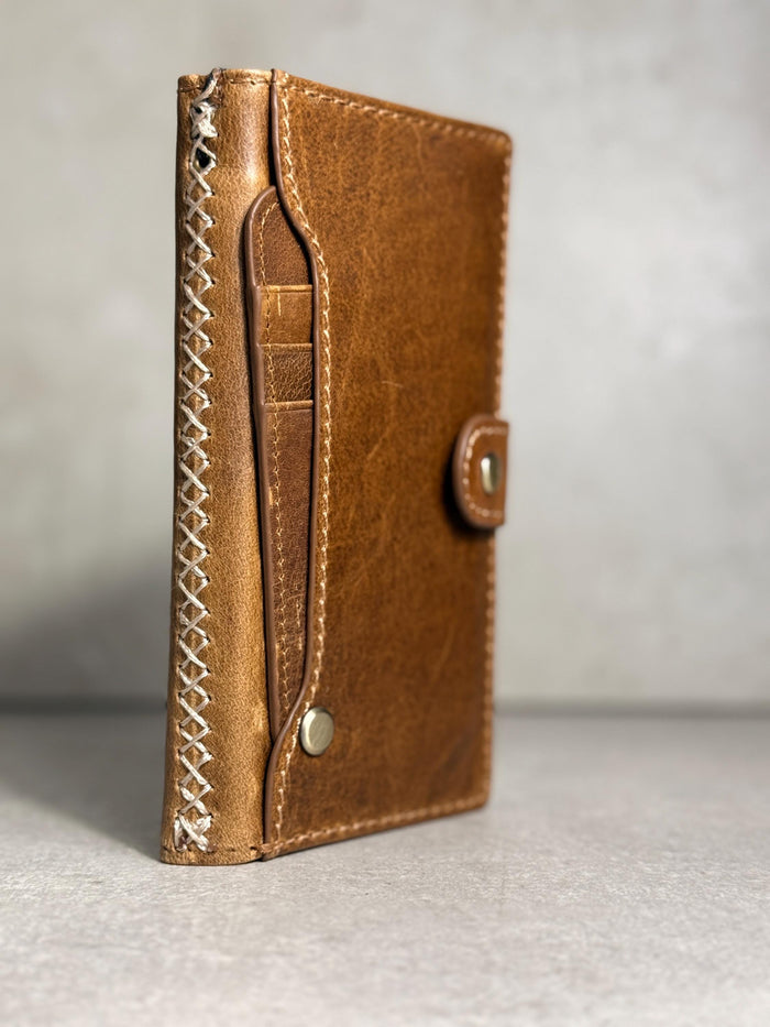 Handmade Leather Wallet Case: Galaxy S21 S22 S23 S24 S25 Ultra, Card Slots