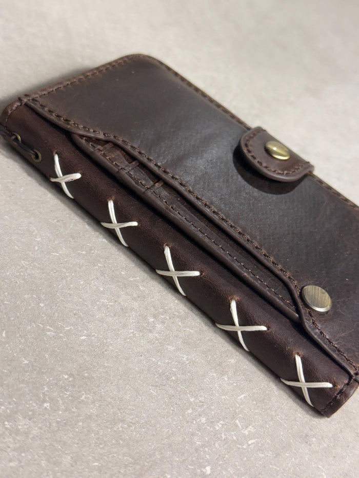 Handmade Leather Wallet Case: Galaxy S21 S22 S23 S24 S25 Ultra, Card Slots