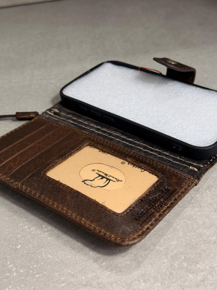 Handmade Leather Wallet Case: Galaxy S21 S22 S23 S24 S25 Ultra, Card Slots