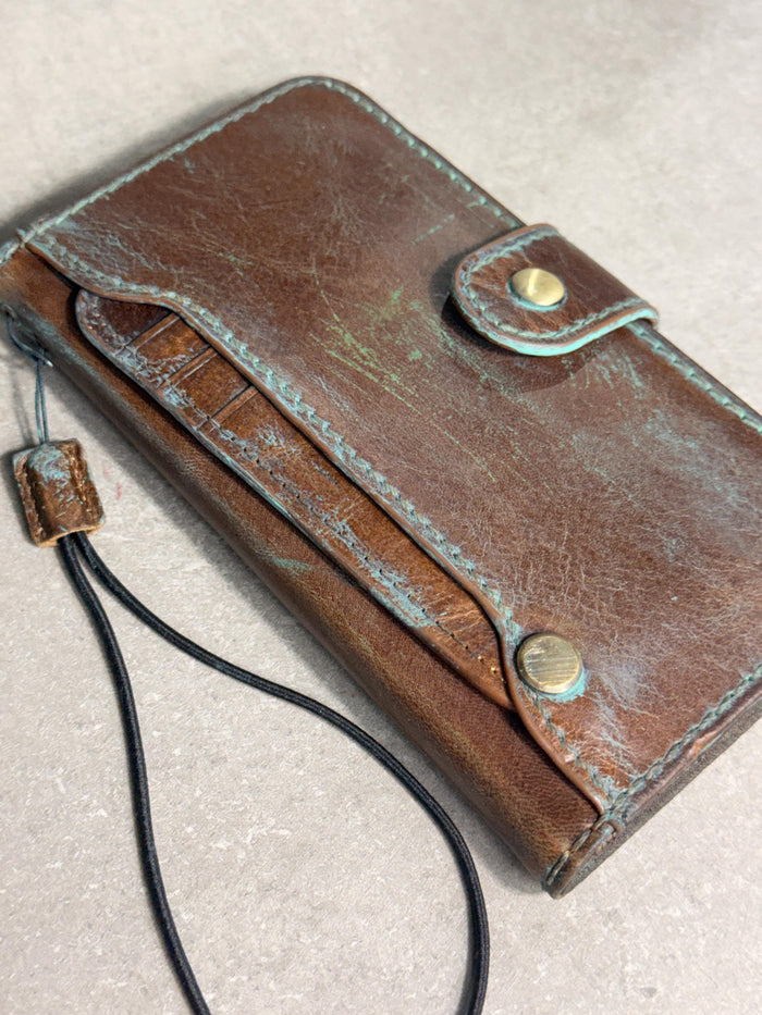Handmade Leather Wallet Case: Galaxy S21 S22 S23 S24 S25 Ultra, Card Slots