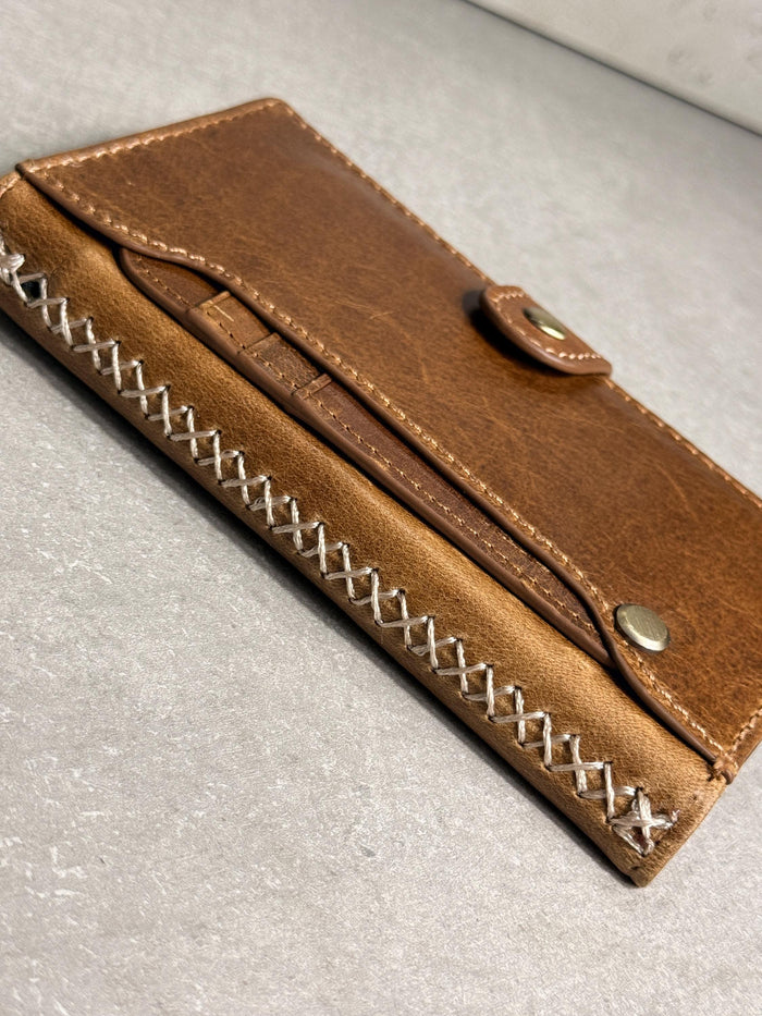 Handmade Leather Wallet Case: Galaxy S21 S22 S23 S24 S25 Ultra, Card Slots
