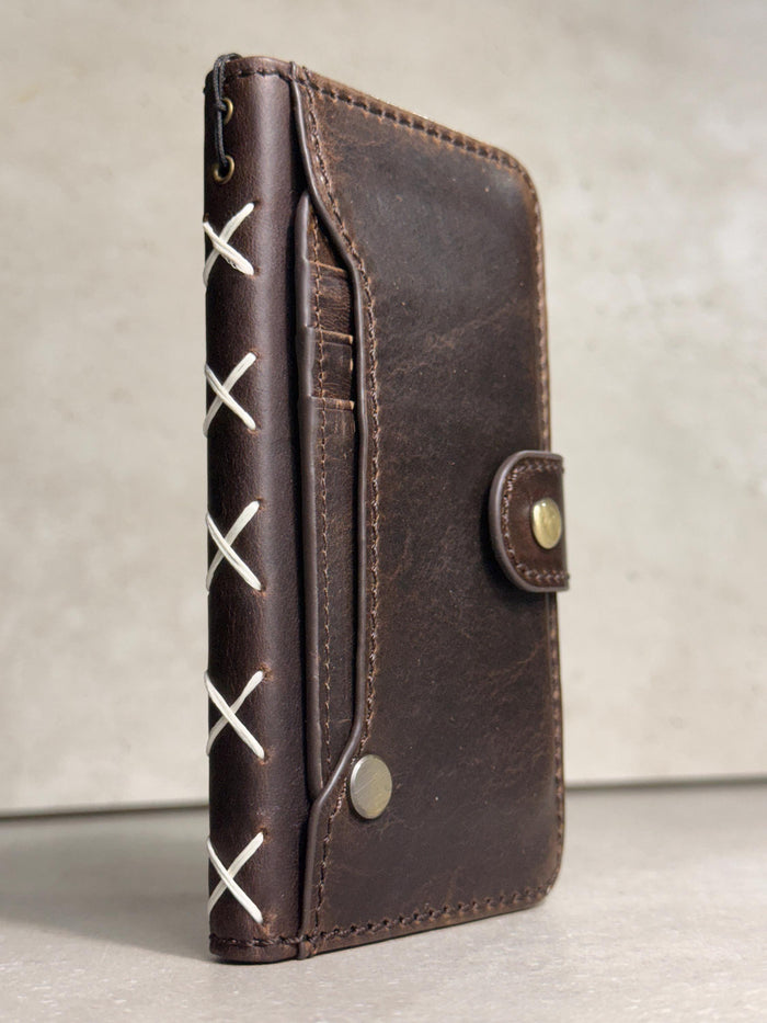 Handmade Leather Wallet Case: Galaxy S21 S22 S23 S24 S25 Ultra, Card Slots