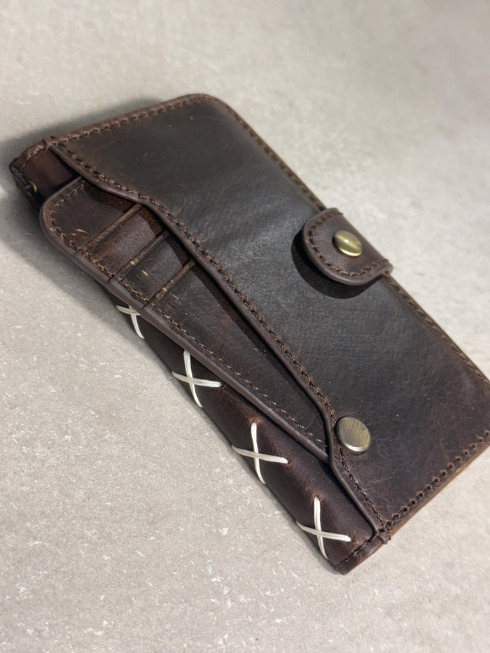 Handmade Leather Wallet Case: Galaxy S21 S22 S23 S24 S25 Ultra, Card Slots