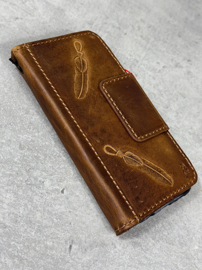 Handmade Leather Wallet Case: Galaxy S25 S24 S23 S22 S21 Ultra