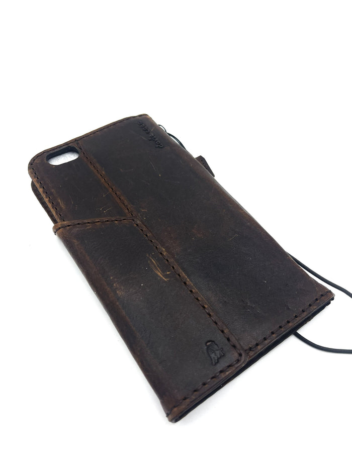 Handmade Leather Wallet Case: Google Pixel 6/6a/7/8 PRO, Vintage Art