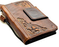 Handmade Leather Wallet Case: Google Pixel, Vintage Floral Embossed