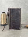 Handmade Leather Wallet Case: Luxury Book Design, Card Slots