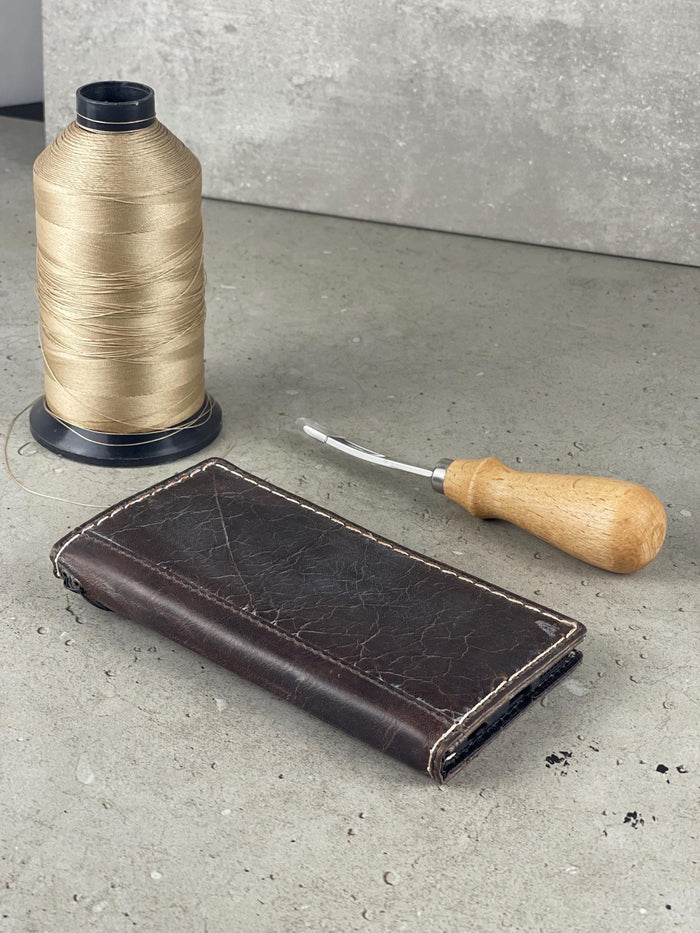 Handmade Leather Wallet Case: Luxury Book Design, Card Slots