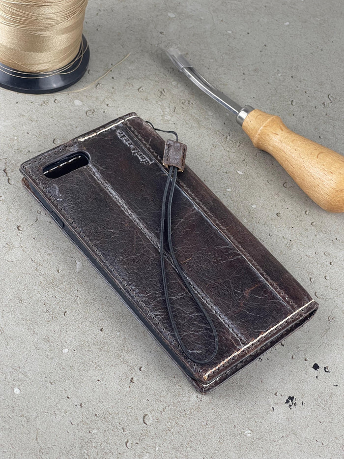 Handmade Leather Wallet Case: Luxury Book Design, Card Slots