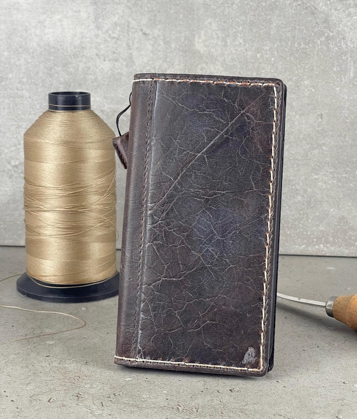 Handmade Leather Wallet Case: Luxury Book Design, Card Slots