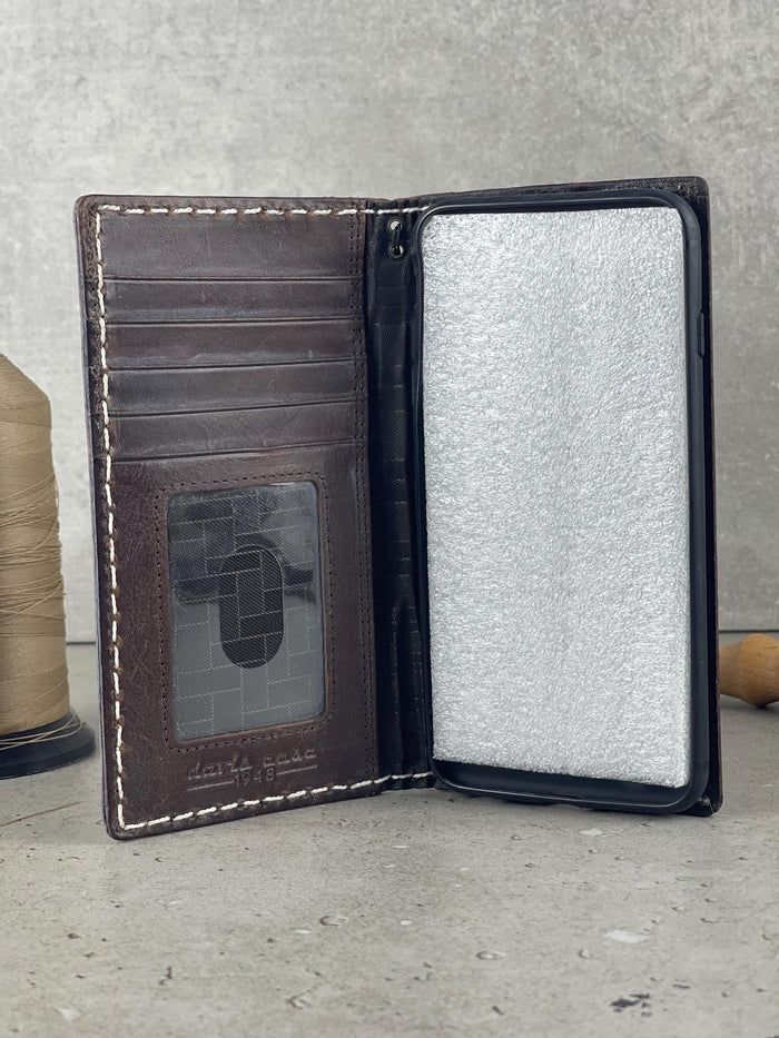 Handmade Leather Wallet Case: Luxury Book Design, Card Slots