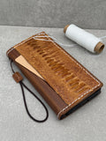 Handmade Leather Wallet Case: Luxury Wireless Phone Cover